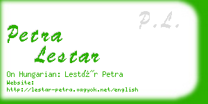 petra lestar business card